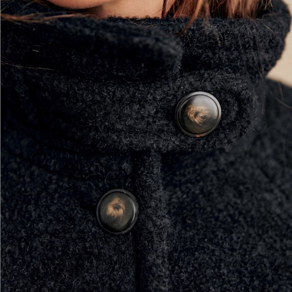 Sezane Leo Women's Black Wool Jacket - Picture 3 of 12